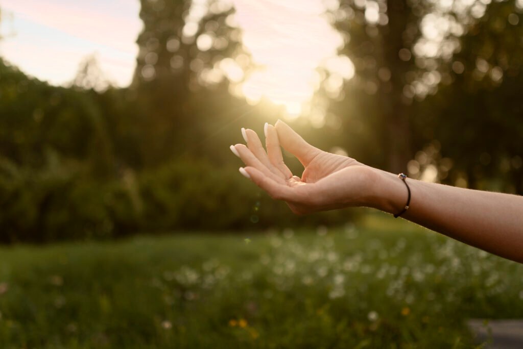 side view hand wearing bracelet